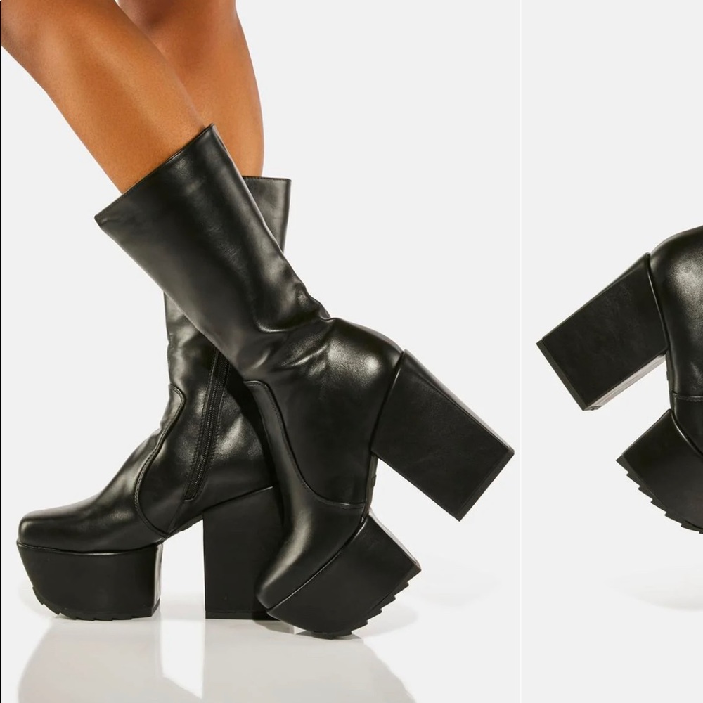 Lamoda black magnolia platform boots from DollsKil
